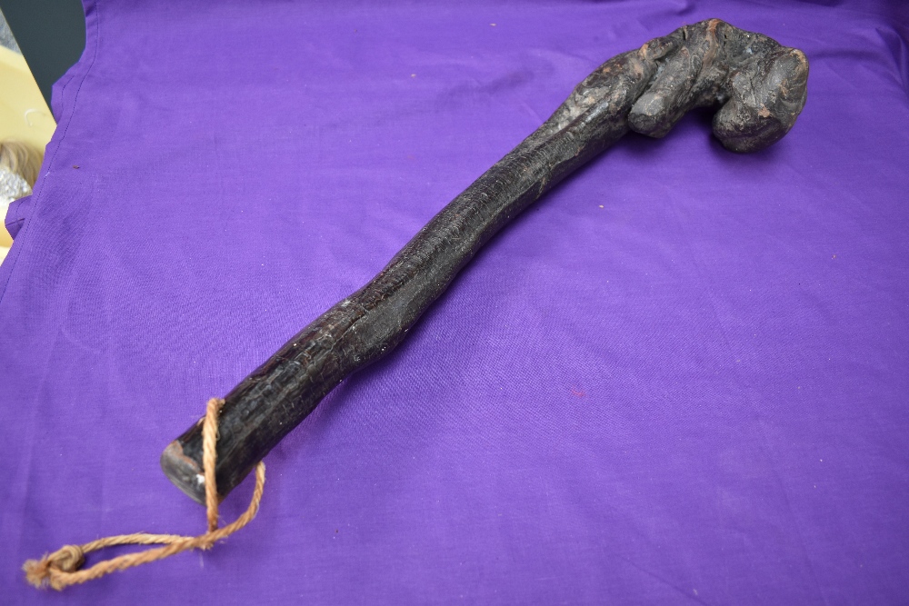 A Vintage Irish Wooden Shillelagh with blackened finish, length approx 54cm