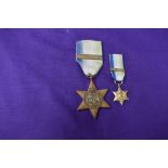 A Unnamed WW2 Atlantic Star with Air Crew Europe Class along with a Miniature Medal