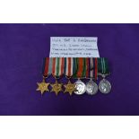 A group of miniature RAF WW2 Medals, 39-45 Star, Italy Star, France Germany Star, Defence Medal, War