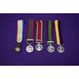 A collection of five Miniature Medals, Kabul to Kandahar Star, China Medal 1900 (boxer rebellion),