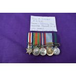 A group of miniature Medals awarded to Major A Thorpe RASC WW2 onwards, France Germany Star, Defence