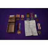 A group of seven WW2 Medals, War Medal, Defence Medal, Atlantic Star with France and Germany