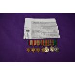 A group of WW2 miniature medals with photocopied Discharge Certificate to Arthur William James