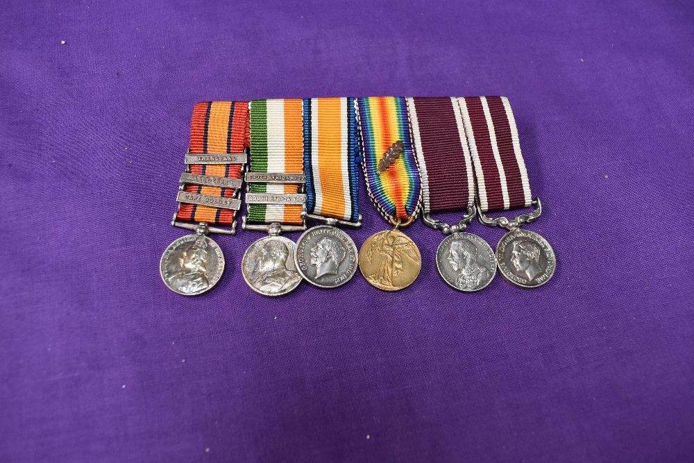 A group of six miniature medals, Queen South Africa Medal with three clasps, Transvaal,