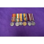 A group of six miniature medals, Queen South Africa Medal with three clasps, Transvaal,