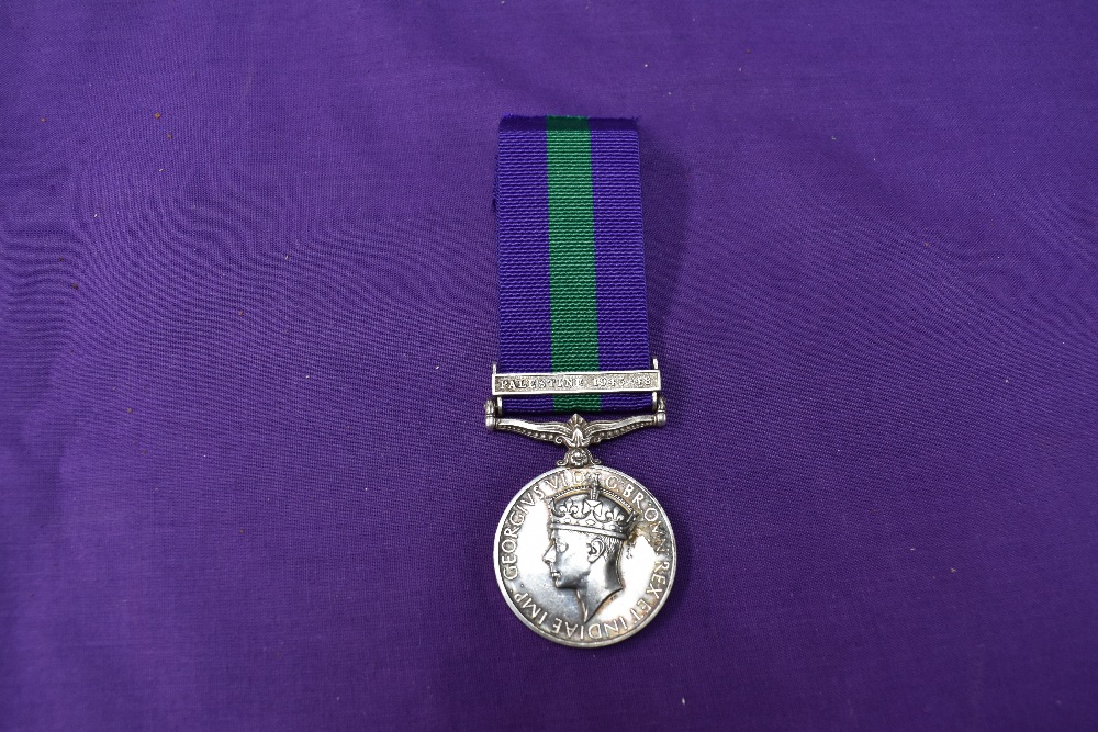 A General Service Medal with Palestine 1945-48 Bar, named to AS.4796 PTE.M.Makoko A.P.C. (African - Image 2 of 2