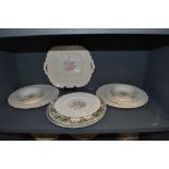 A mixture of Spode plates and bowls including heath and Rose,Claudia and Pekin.