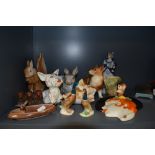 A mixed lot of vintage ceramics including Crown Devon Westie,ducks,corgi and more,also a stylised