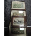 Three framed and mounted vintage hunting full colour prints after CA Fesch, and a similar print