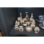 A selection of crested ware, some items of local interest to Appleby and Grasmere etc.