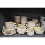 A collection of Hornsea pottery concept including sugar basin,jugs,plates, and cups and saucers,