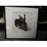 A modern full colour print after Albrecht Durer of a field hare