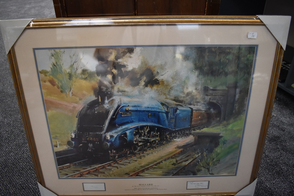 A Framed Print after Terence Cuneo, The Millennium Edition, Mallard, bearing signature to mount