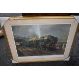 A Framed Print after Terence Cuneo, The Golden Arrow, bearing signature to mount and numbered 590/