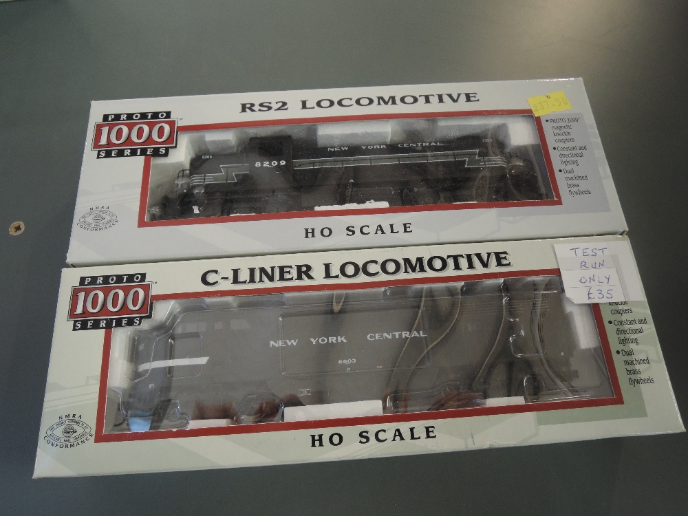 Two Proto 1000 Series HO Scale New York Central RS2 Locomotive & C-Liner Locomotive, both boxed