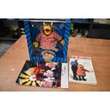 A David Halsall Limited Bendy Bully with sound in original box, a volume Jim Bowen Right Place,