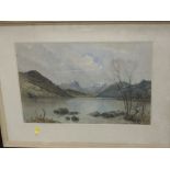 A watercolour, B Eyre Walker, Ullswater, signed and attributed verso, 35 x 57cm, framed and glazed