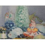 A watercolour, Arthur Bracken, Christmas Decorations, signed and attributed verso, 20 x 26cm, framed