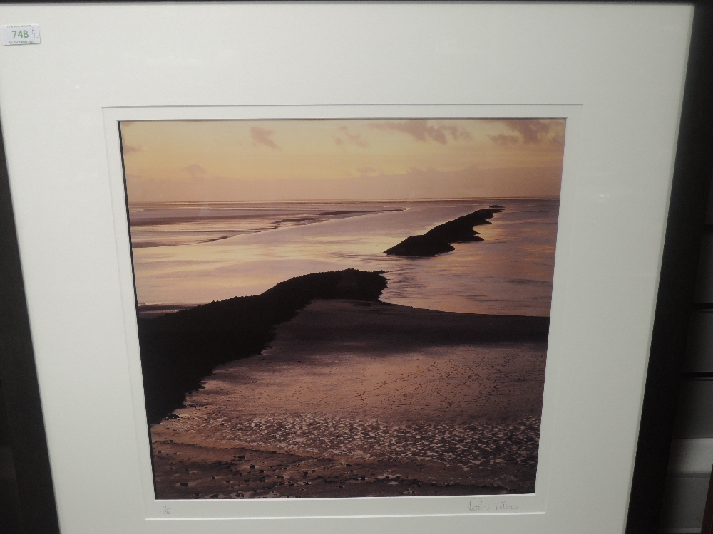 A Ltd Ed print art photograph, Peter J Fellows, beach scene, signed and numbered 9/25, 45 x 45cm,