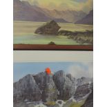 A pair of prints, after Neil J Barlow, Beinn Eighe, and The Cuillin, 30 x 53cm, framed and glazed