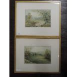 A pair of watercolours, T Chapman, Bolton Abbey, signed, 17 x 25cm, framed and glazed