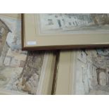 A pair of watercolours, Mary Johnson, street scenes possibly Kendal, 36 x 26cm, framed and glazed,