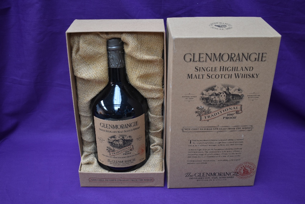 A Bottle of Glenmorangie Single Highland Malt Scotch Whisky, Traditional 100° Proof non-chill