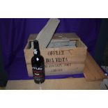A wooden case of twelve bottles of Offley Boa Vista 1983 Vintage, bottled in 1985