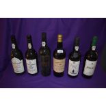 Six bottles of assorted Port, Grahams Malvedos 1987 Vintage Port Bottled in 1989, Gould Campbell