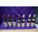 Seven assorted half bottles of fine Red Wine, 1964 Chateau Gruand-Larose, grand vin x2, 1966 Chateau