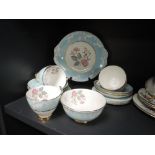 A part tea service by Imperial having blue and floral design 19 pieces approx