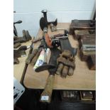 A selection of wood working and similar hand tools including Hedghog hedging knife and Spear and