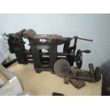 A vintage engineers or machinist Stewart Handy Worker adjustable anvil vice and multi tool work