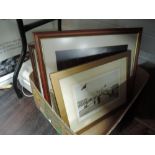 A selection of prints and picture frames including Morecambe interest