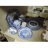 A selection of ceramics by Copeland Spode and similar transfer printed plates