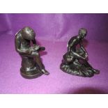 Two bronze figures possibly of Greek mythological interest.