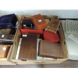 A selection of various jewellery boxes and similar wooden cases