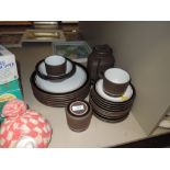 a collection of Hornsea pottery including tea pot, plates and more, around twenty three items.