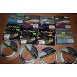 Twelve pack of unused fly fishing line, Scierra,Snowbee and Blackridge.