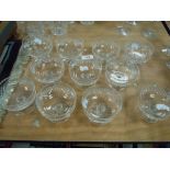 A selection of clear cut crystal glass fruit bowls 11 in total all good condition