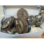 A selection early celluloid film reels including an ariel view over New York and local Langdale