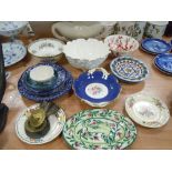 A selection of ceramics including Coalport bowls and Italian ceramics
