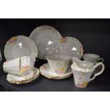 A collection of vintage Paladin china having hand tinted floral pattern and gilded edging