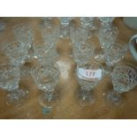 A selection of clear cut and crystal glass liqueur glasses in the Victoria design by Stuart glass