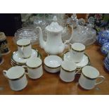 A selection of Royal Albert Paragon Elgin coffee cups and saucers and similar Albert Val D'or pot