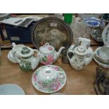 A selection of tea wares including Adams tea pots and National Trust Lee Kay