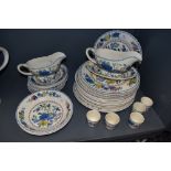 A collection of Masons Regency including bowls,various plates, egg cups and gravy boat, around