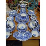 A selection of tea and dinner wares by Copeland Spode Italian having blue back stamp all pieces good