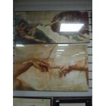 Two large full colour prints after Michelangelo