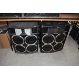 Two pairs of Black Dwarf loaded speaker cabinets